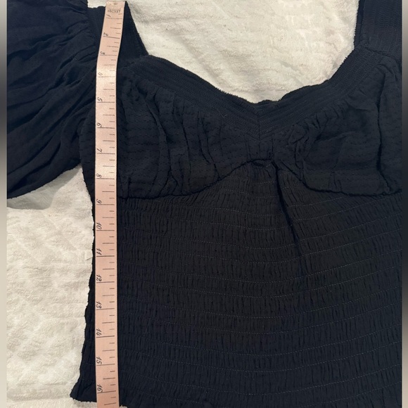 All saints tia top balloon sleeves black square neck NWT - Picture 6 of 9